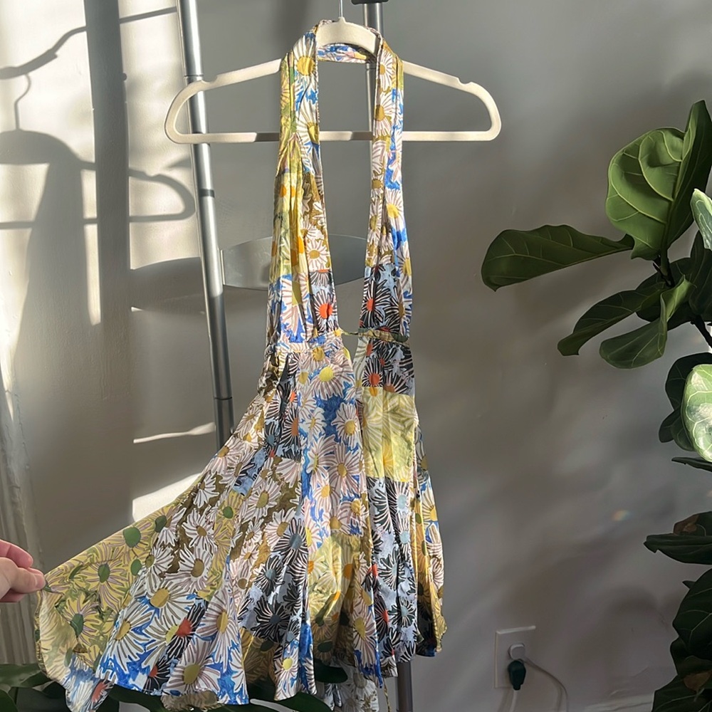 Zara printed floral halter dress (size small)